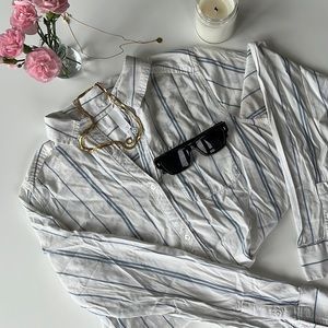 Striped Cotton Button-down